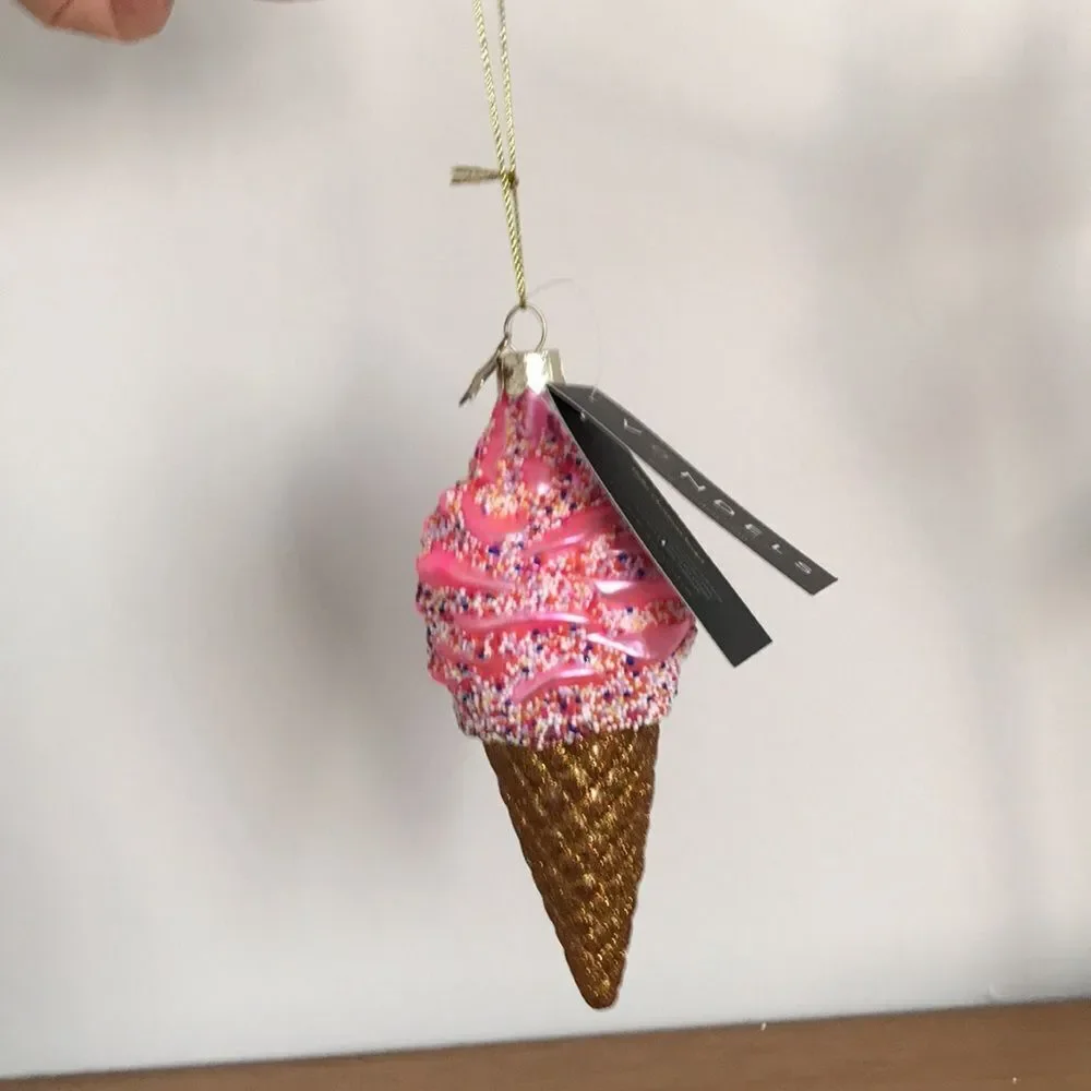 Anthropologie Vondels Ice Cream Cone Ornament.